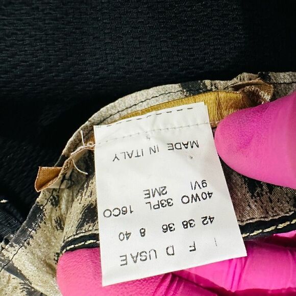 ROBERTO CAVALLI Black Gold Pencil Skirt Mini Skirt Made In Italy Size 8 - Picture 3 of 5